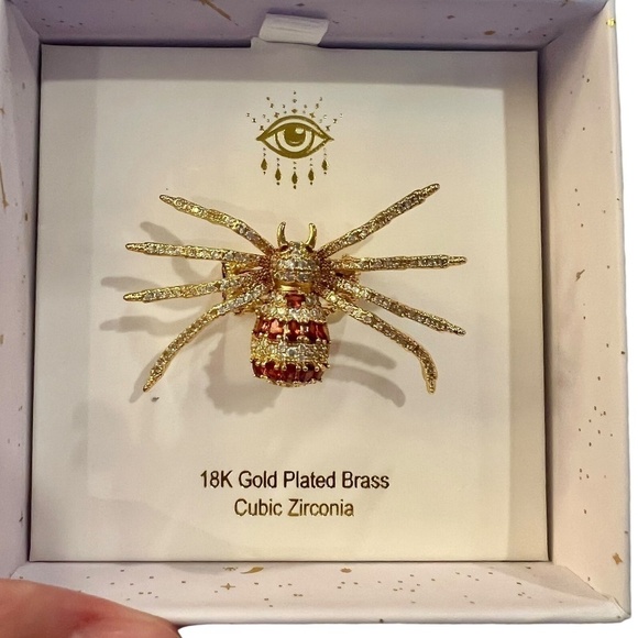 EYE CANDY LA Luxe 18K Goldplated Crawler Spider Adjustable Ring - NWT - Picture 6 of 11